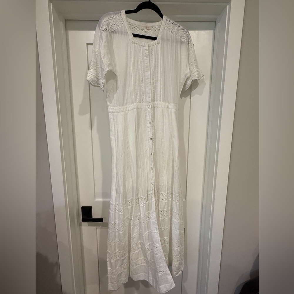 LoveShackFancy White Midi Dress